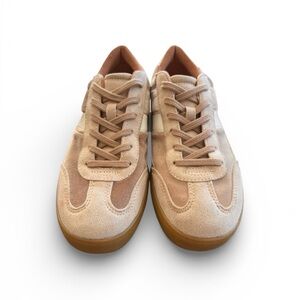 Zara Blush Velvet Sneakers Size 8